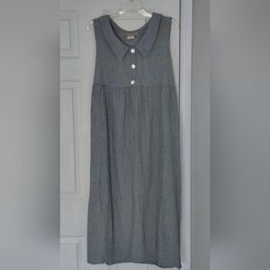 Sostanza Checked Midi Black White Prairie Grandma Sleeveless Vintage Dress Large